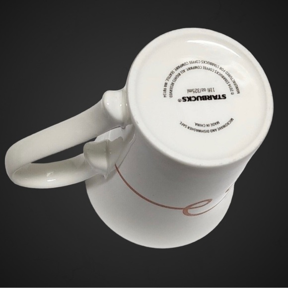 2014 STARBUCKS Coffee Mug White Orange Tea Fleur-de-lis 11 fl oz - Picture 9 of 10